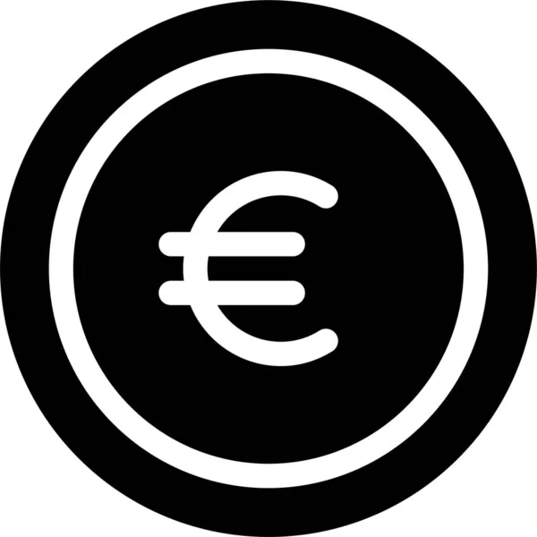 Moneda Negocios Icono Moneda Estilo Sólido — Vector de stock