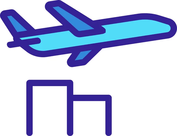 Avión Ciudad Vuelo Icono — Vector de stock