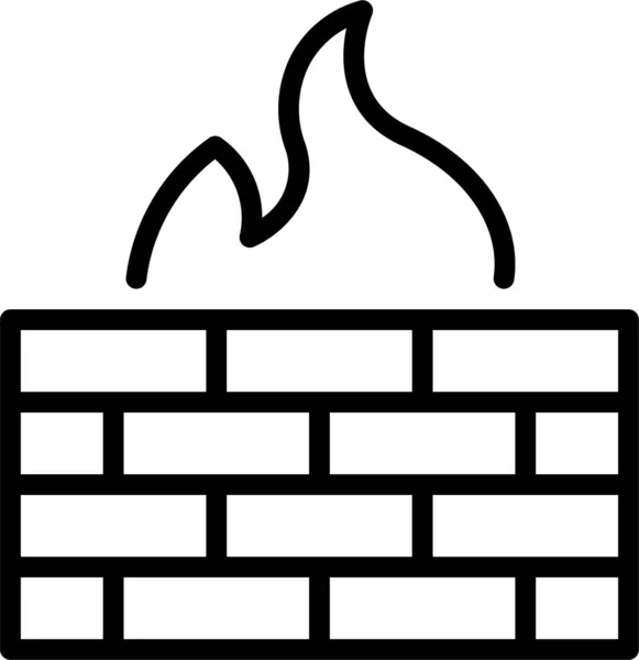 Brand Firewall Bescherming Pictogram — Stockvector