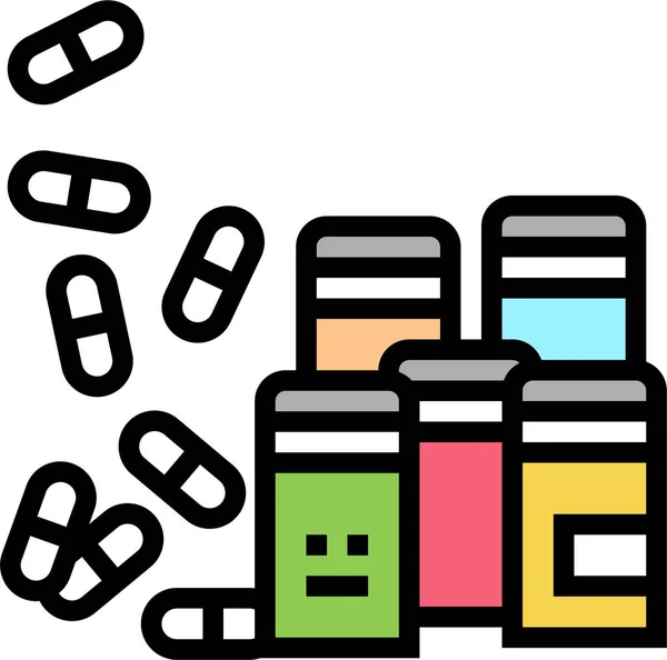 Pills Homeopathy Containers Icon Filledoutline Style — Stock Vector