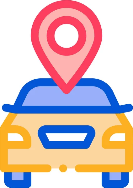 自动车辆地理定位图标 在文件轮廓风格 — 图库矢量图片