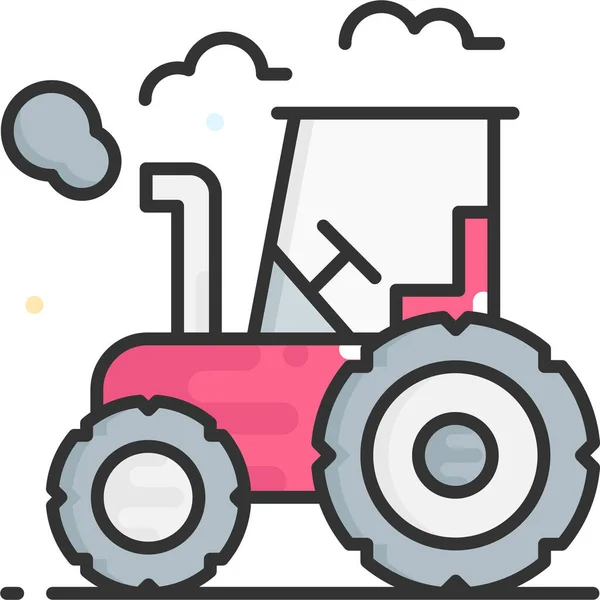 Transporte Granja Tractor Icono — Vector de stock