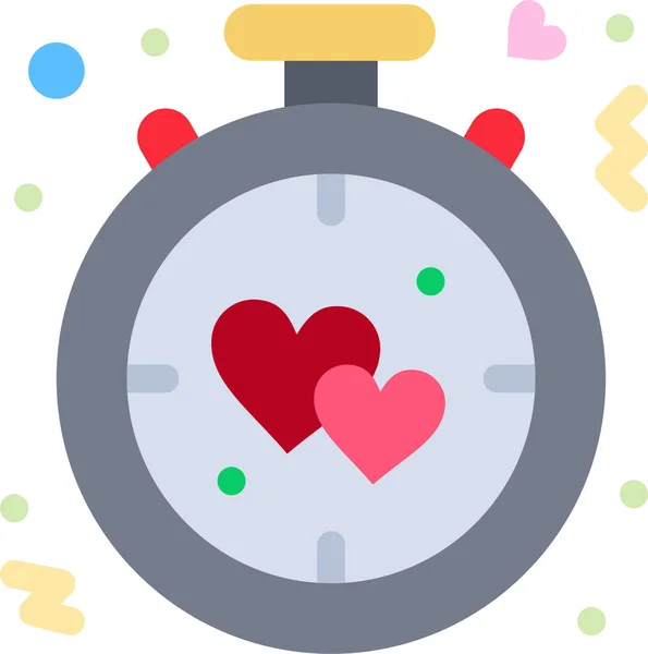 Reloj Despertador Icono Del Corazón Categoría Loveromance — Vector de stock