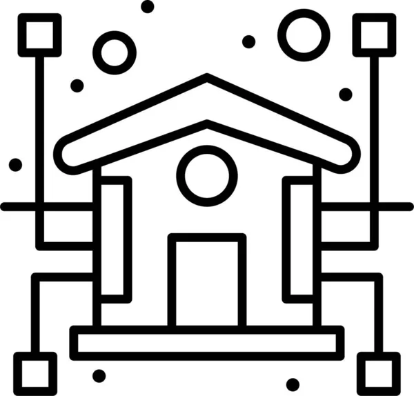 Ikon Rumah Otomatis Dalam Kategori Rumah Tangga Keluarga - Stok Vektor