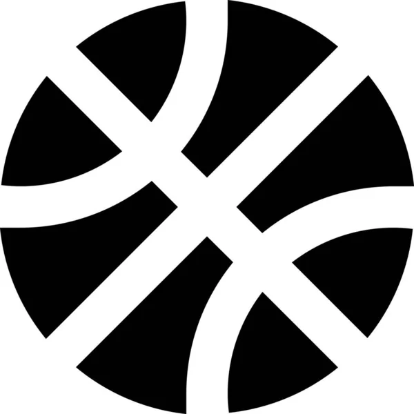 Ikona Koszykówki Koszykówki Stałym Stylu — Wektor stockowy