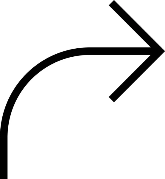 アウトラインスタイルで矢印のイオス最適化されたアイコン — ストックベクタ