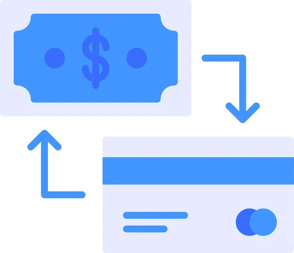 Ícone Câmbio Crédito Cartão Estilo Plano —  Vetores de Stock