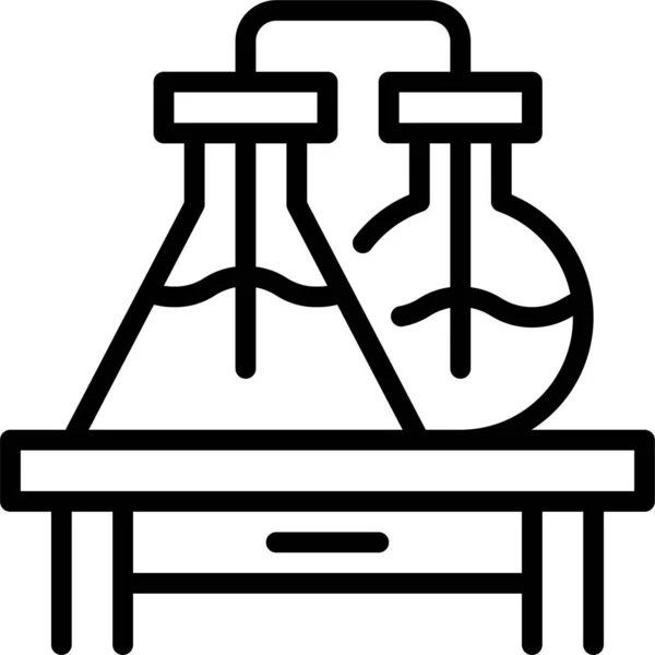 Ikone Des Chemielabors Umrissstil — Stockvektor