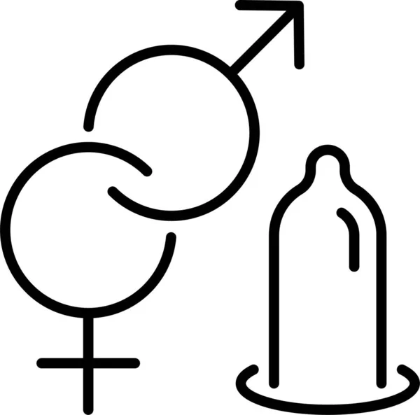 Sida Préservatif Contraception Icône — Image vectorielle