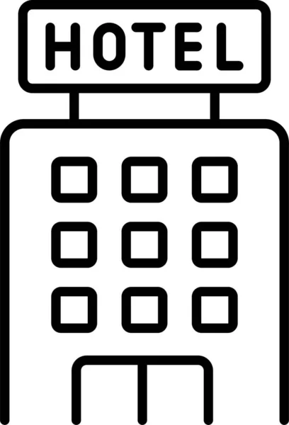 Edifício Hotel Alugando Ícone —  Vetores de Stock