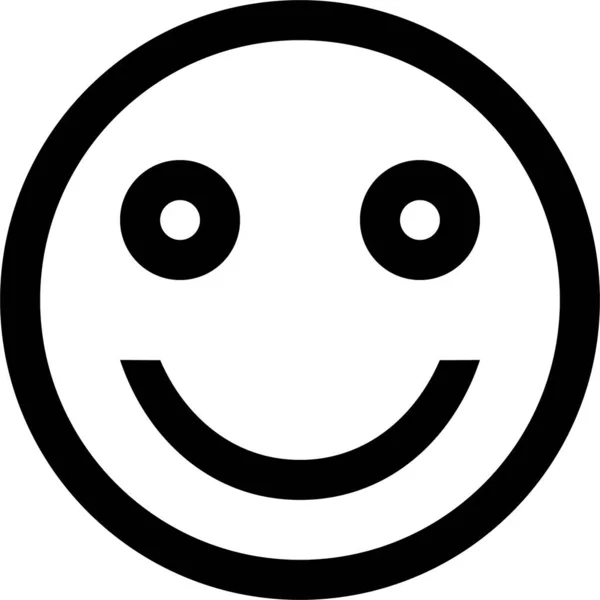 Emoticon Gelukkig Smiley Icoon Omtrek Stijl — Stockvector