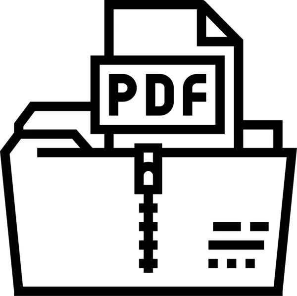 Archivar Icono Del Archivo Pdf Estilo Esquema — Vector de stock