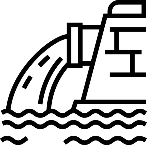 Water Vallen Van Het Pictogram Omtrek Stijl — Stockvector