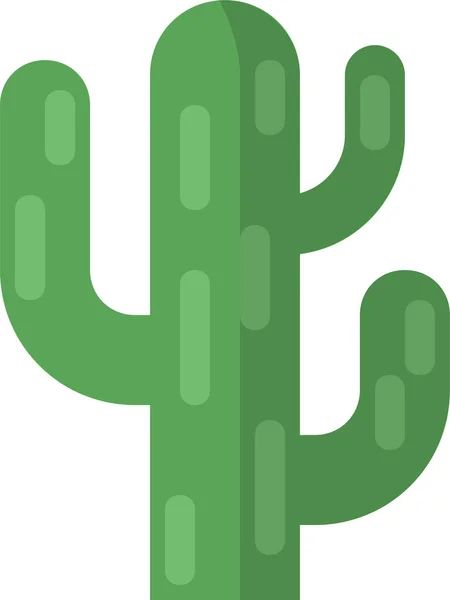 Cactus Desert Nature Icon Flat Style — Stock Vector