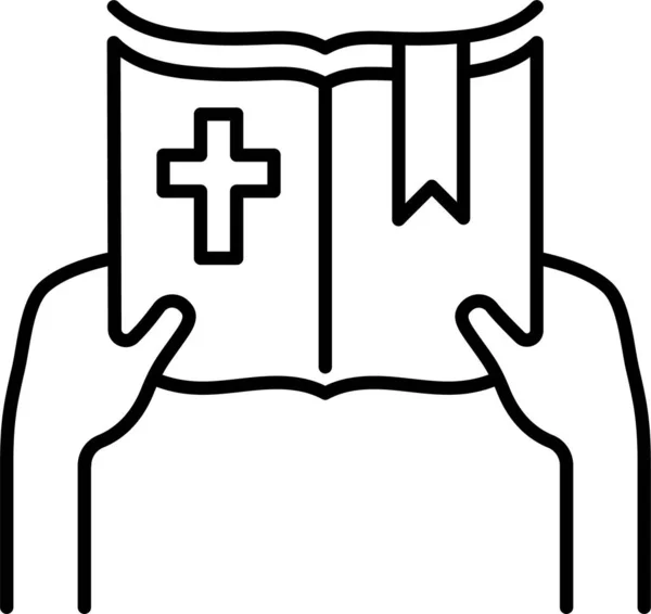 Livre Bible Icône Chrétienne Dans Catégorie Pâques — Image vectorielle