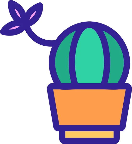 Kakteen Kaktus Kontursymbol Der Kategorie Landwirtschaft — Stockvektor