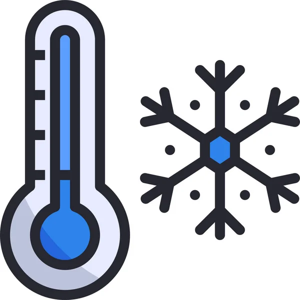 Cold Freeze Snow Icon Filledoutline Style — Stock Vector