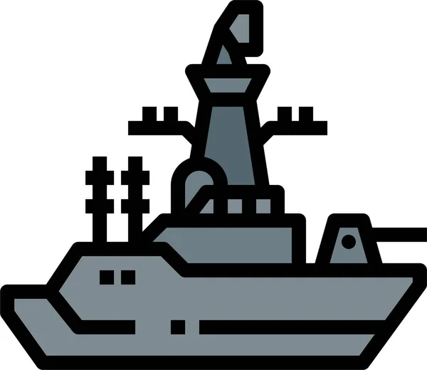 Vojenská Loď Doprava Ikona Militarywar Kategorii — Stockový vektor