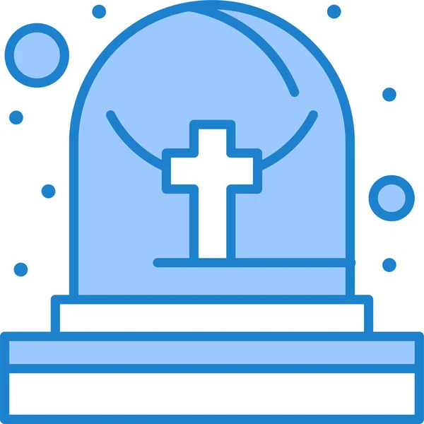 Cementerio Tumba Icono Tumba Categoría Pascua — Archivo Imágenes Vectoriales