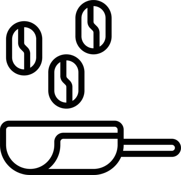 豆类商务咖啡图标的轮廓风格 — 图库矢量图片
