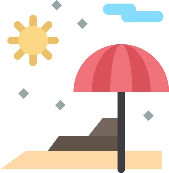 Strand Esernyő Nyaralás Ikon Nyári Kategóriában — Stock Vector