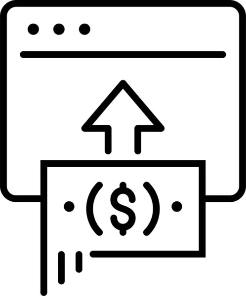 Online Ikona Peníze Prohlížeče — Stockový vektor