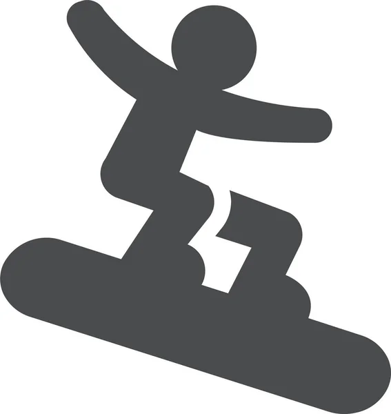 Snowboard Boardsports Icône Extrême Dans Style Solide — Image vectorielle