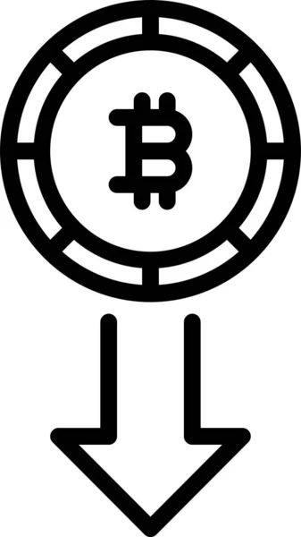 Arrow Bitcoin Cryptocurrency Icon — Stock Vector