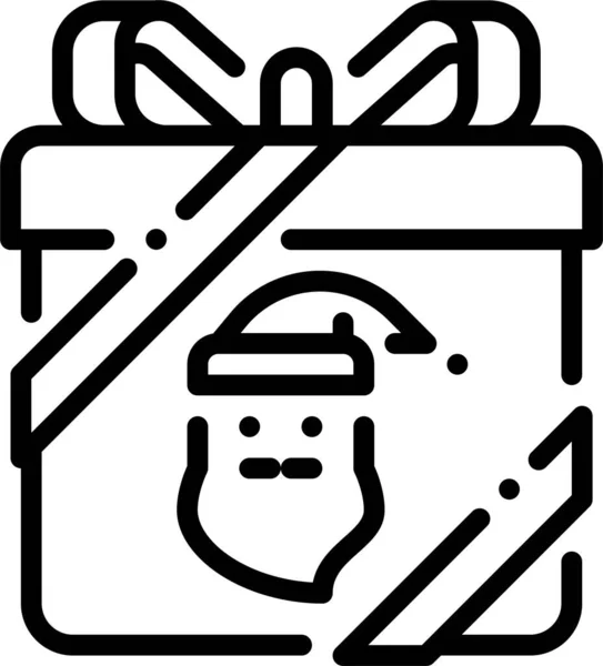 Box Christmas Claus Icon Outline Style — Stock Vector