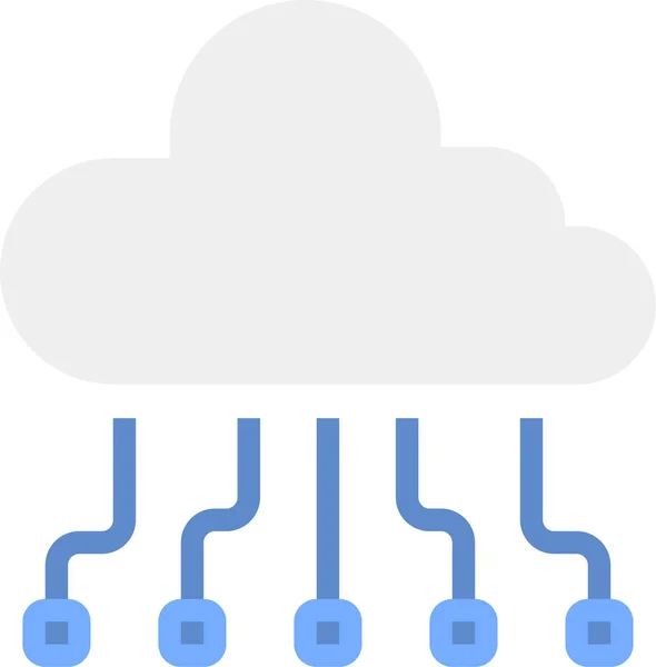 云数据存储图标为扁平样式 — 图库矢量图片