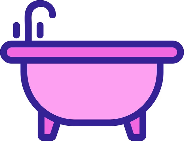 Bath Bathtube Contour Icon — Stock Vector