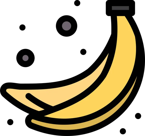 Икона Фруктов Банановой Еды Стиле Филедбрейка — стоковый вектор