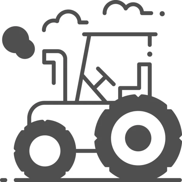 Vontató Szállítás Farm Ikon Félig Elszigetelt Stílusban — Stock Vector