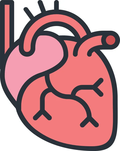 Latido Icono Del Corazón Salud Estilo Filledoutline — Vector de stock