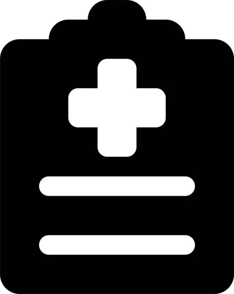 Diagramm Klemmbrett Arzt Symbol Solidem Stil — Stockvektor