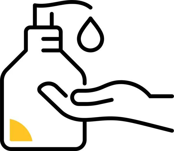 Nettoyage Liquide Icône Main — Image vectorielle