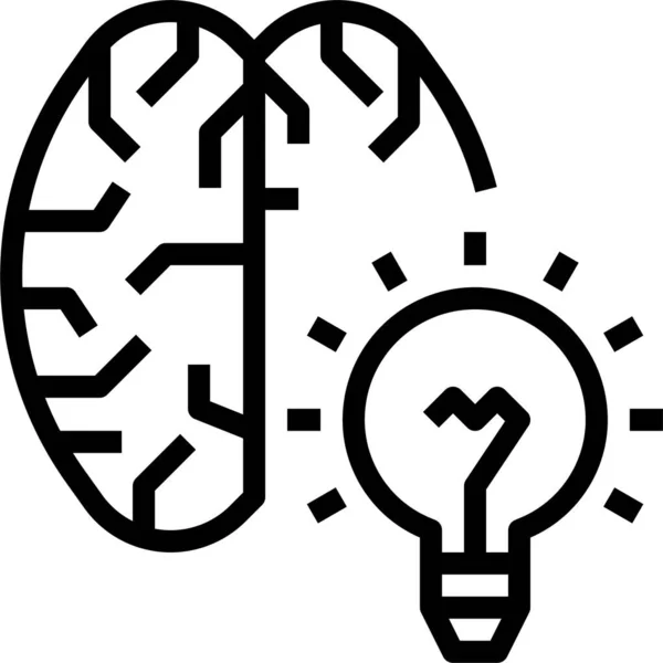 ビジネス管理カテゴリの脳創造性アイコン — ストックベクタ