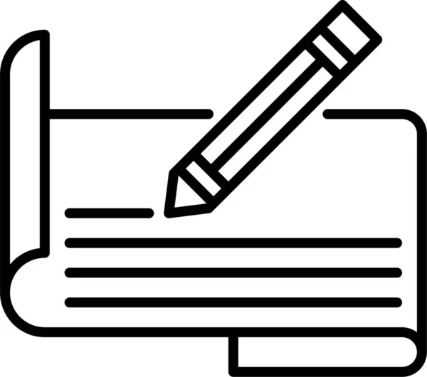 Значок Контрактного Паперу Олівцем Категорії Арт Дизайну — стоковий вектор