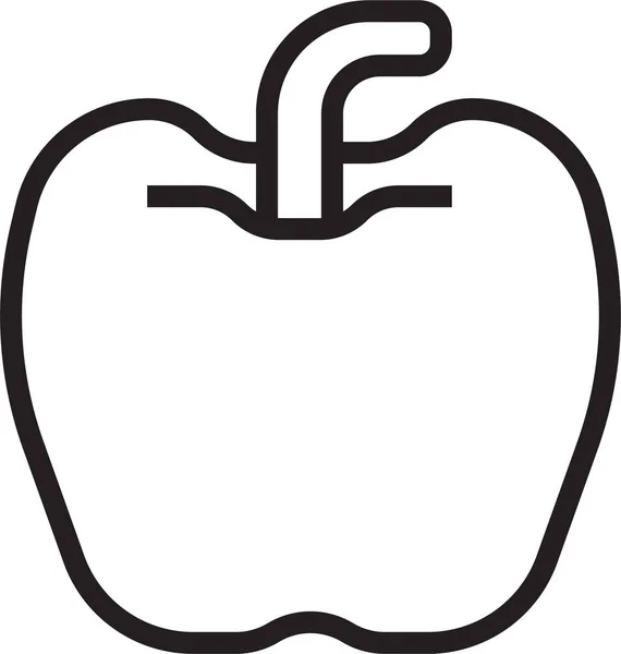 Apfel Diät Obst Ikone Umriss Stil — Stockvektor
