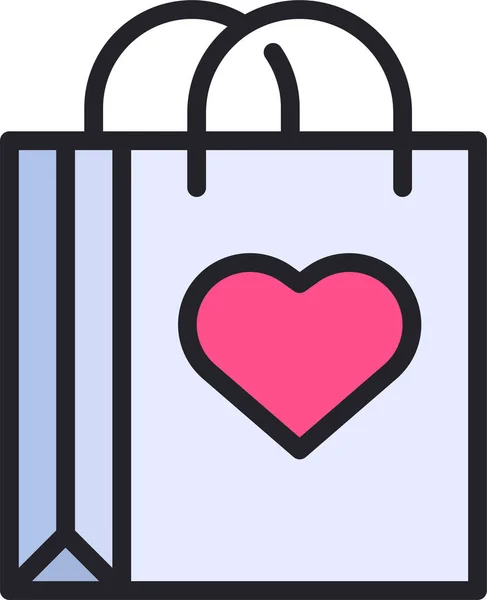 Heart Shopping Love Icon Loveromance Category — Stock Vector