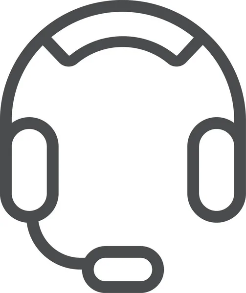 Εικονίδιο Εξυπηρέτησης Πελατών Headset Στυλ Περίγραμμα — Διανυσματικό Αρχείο