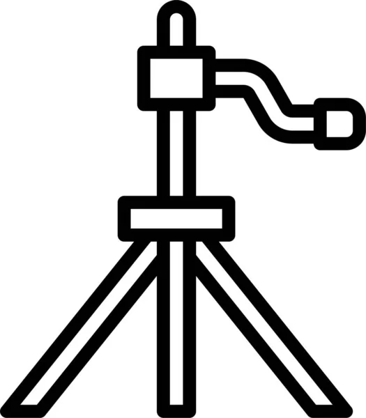 Иконка Фотокамеры Штатива Стиле Наброска — стоковый вектор