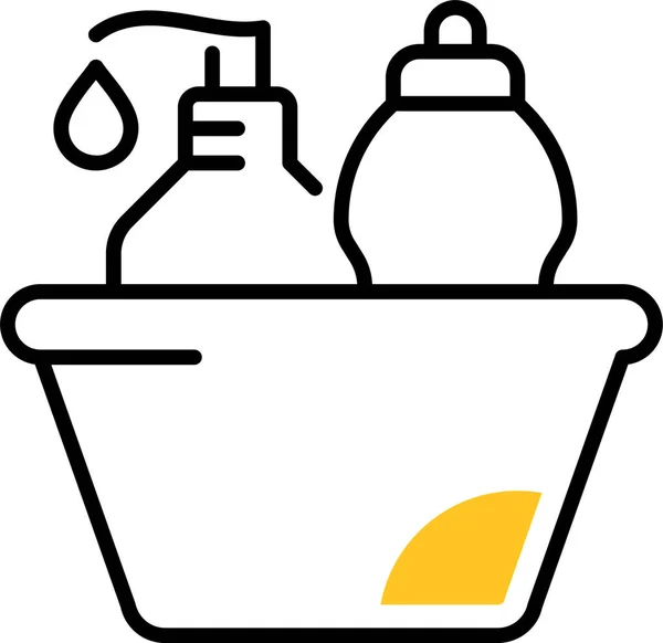 Cleaning Basin Chemicals Icon — Stock Vector