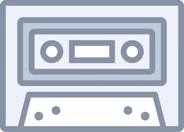 Audio Cassette Multiemdia Icoon Filedoutline Stijl — Stockvector