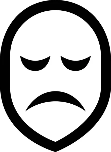 Mask Theatre Sad Icon Outline Style — Stock Vector