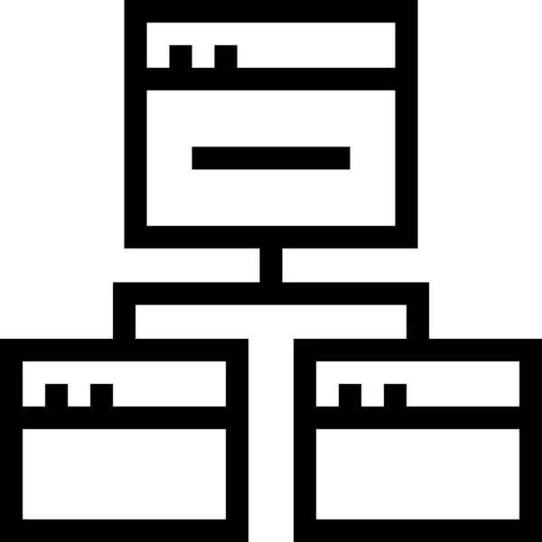 Значок Діаграми Єднання Браузером Стилі Контурів — стоковий вектор