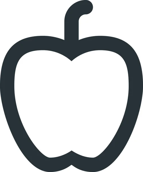 Pomme Fruit Icône Saine Dans Style Contour — Image vectorielle