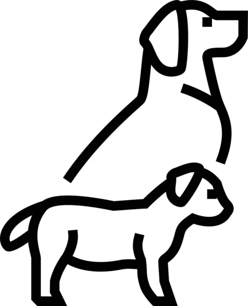 Welpe Hund Häusliche Ikone Umriss Stil — Stockvektor