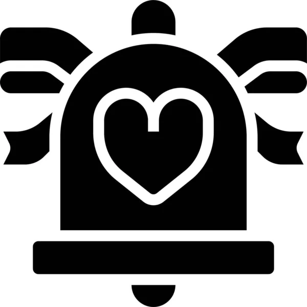 Икона Свадьбы Колокольной Лентой Твердом Стиле — стоковый вектор