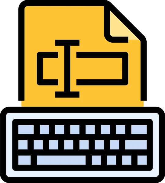 Dokument Datei Tastatur Symbol Der Kategorie Elektronische Geräte — Stockvektor